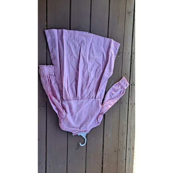 Ralph Lauren Girls Shirt Dress Size 6 Pink Pinstripe Collar Ruffles - Picture 2 of 5